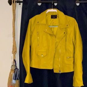 Yellow leather jacket